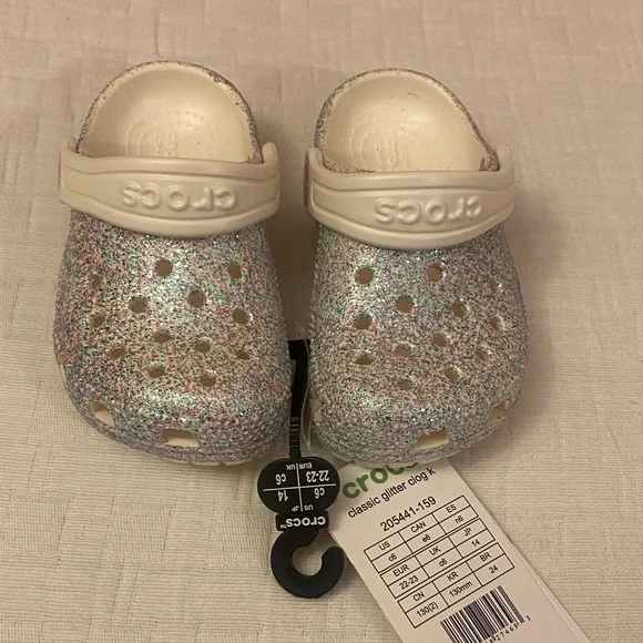 CROCS Kids Glitter Clogs - Shimmering Multicolor - Picture 1 of 7